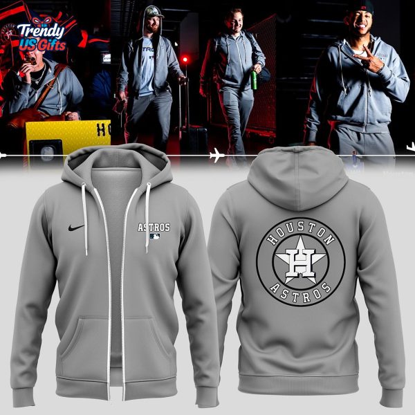 New Uniform Zip Hoodie Grey of Houston Astros 2025