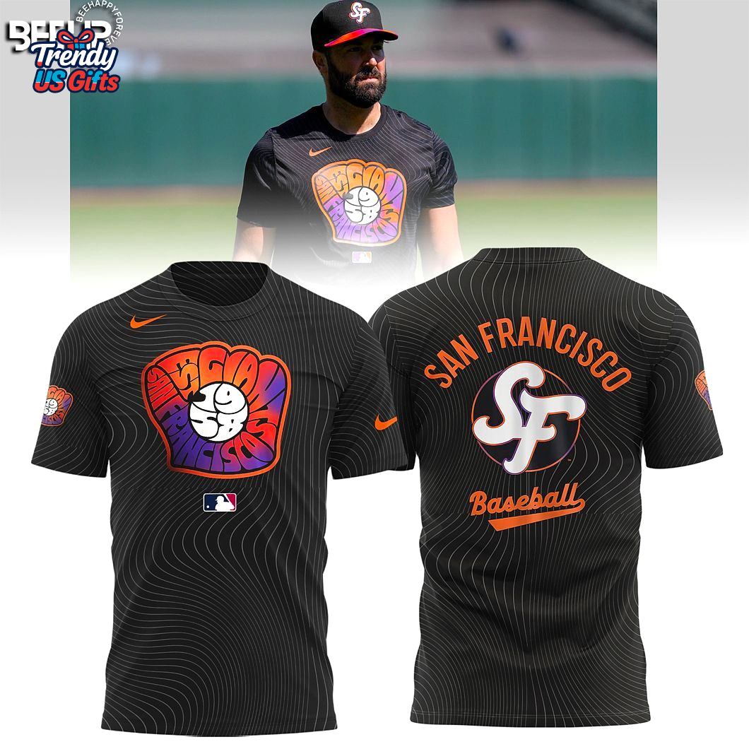 San Francisco Giants Anthracite 2025 City 3D T-Shirt San Francisco Giants Anthracite 2025 City 3D T-Shirt
