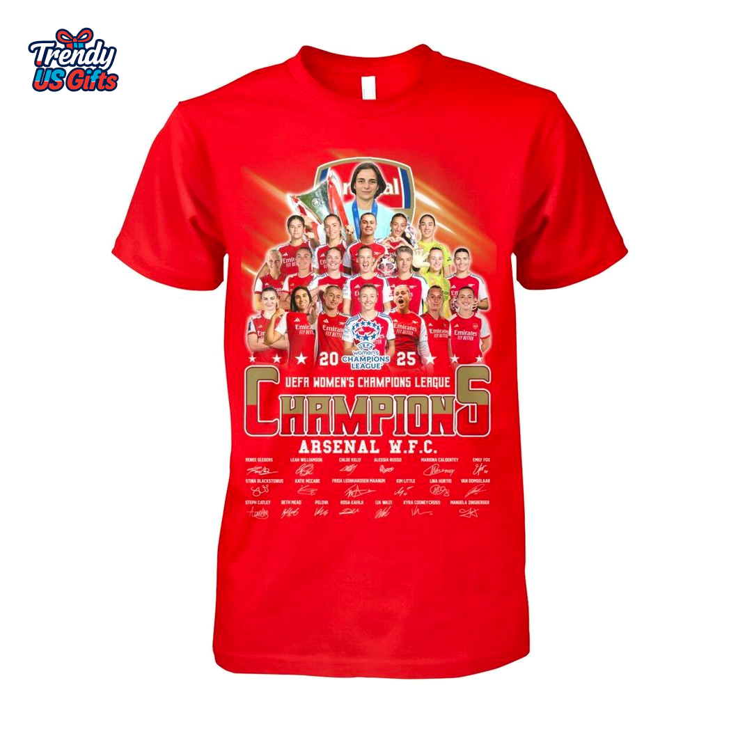 Arsenal UEFA Women Champions 2025 T-Shirt Arsenal UEFA Women Champions 2025 T-Shirt