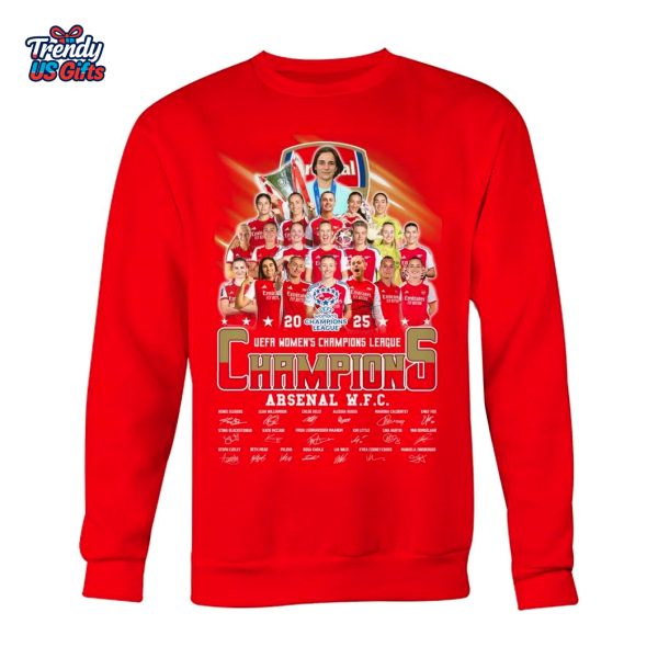 Arsenal UEFA Women Champions 2025 T-Shirt