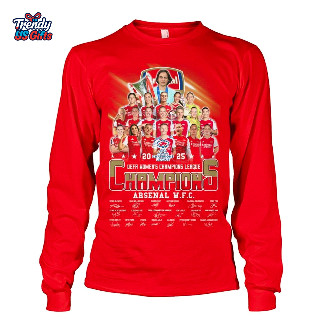 Arsenal UEFA Women Champions 2025 T-Shirt Arsenal UEFA Women Champions 2025 T-Shirt