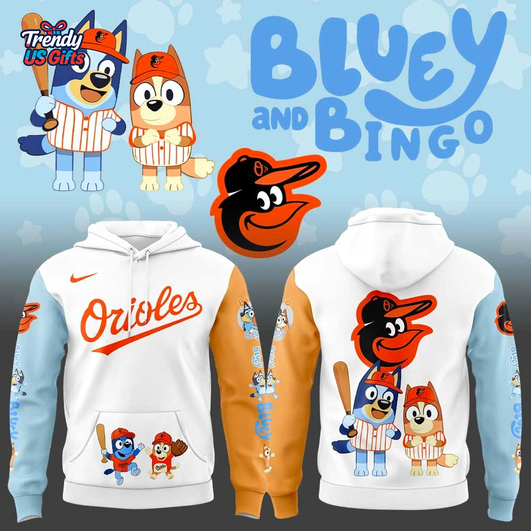 Baltimore Orioles Bluey and Bingo For Fans Beautiful Hoodie Baltimore Orioles Bluey and Bingo For Fans Beautiful Hoodie