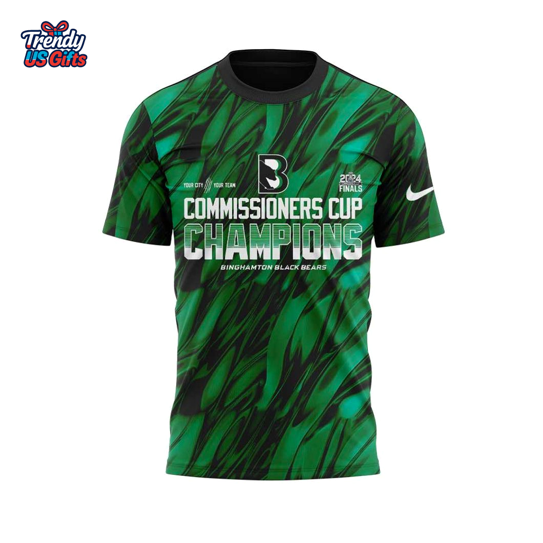Binghamton Black Bears 2025 Commissioner Cup Finals Limited 3D T-Shirt Binghamton Black Bears 2025 Commissioner Cup Finals Limited 3D T-Shirt