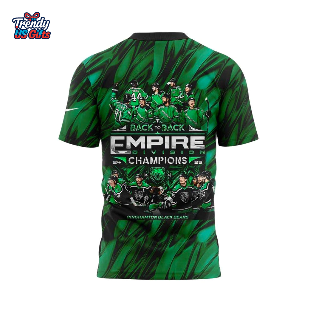 Binghamton Black Bears 2025 Commissioner Cup Finals Limited 3D T-Shirt Binghamton Black Bears 2025 Commissioner Cup Finals Limited 3D T-Shirt