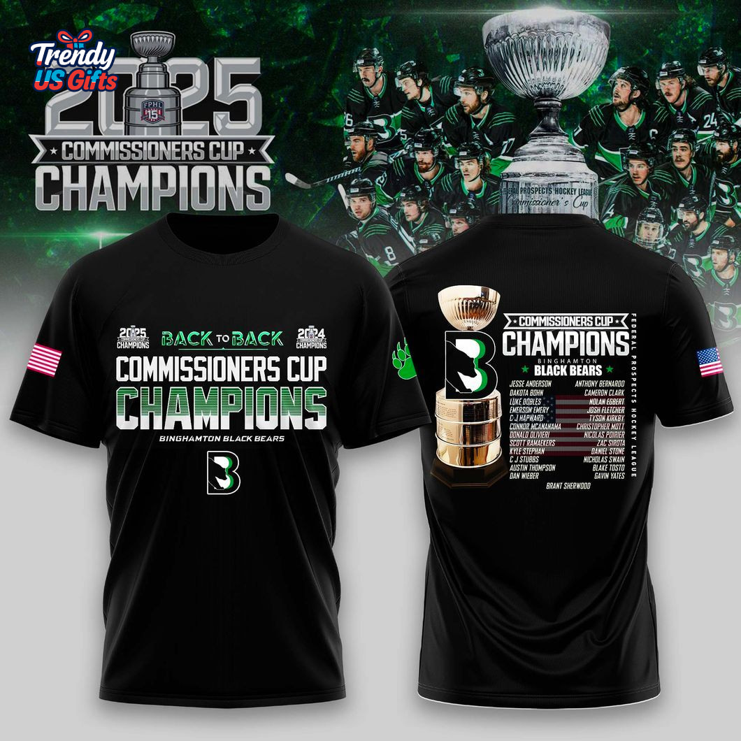Binghamton Black Bears Champions Commissioner Cup 2025 T-Shirt Binghamton Black Bears Champions Commissioner Cup 2025 T-Shirt