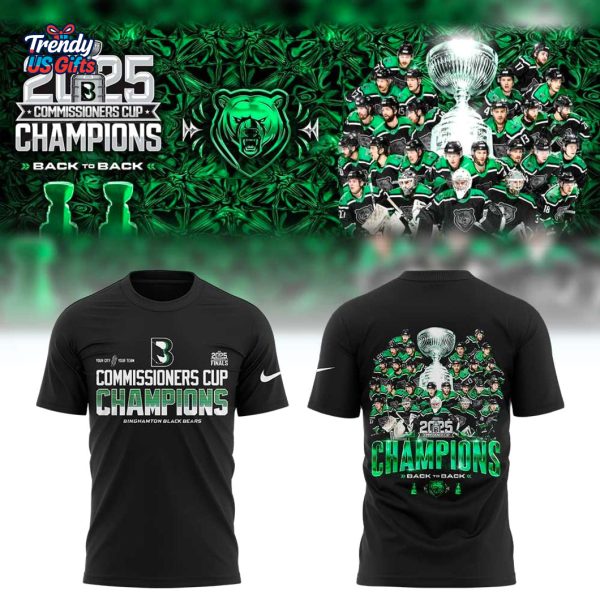 Binghamton Black Bears Commissioner’s Cup Finals 2025 Black T-Shirt