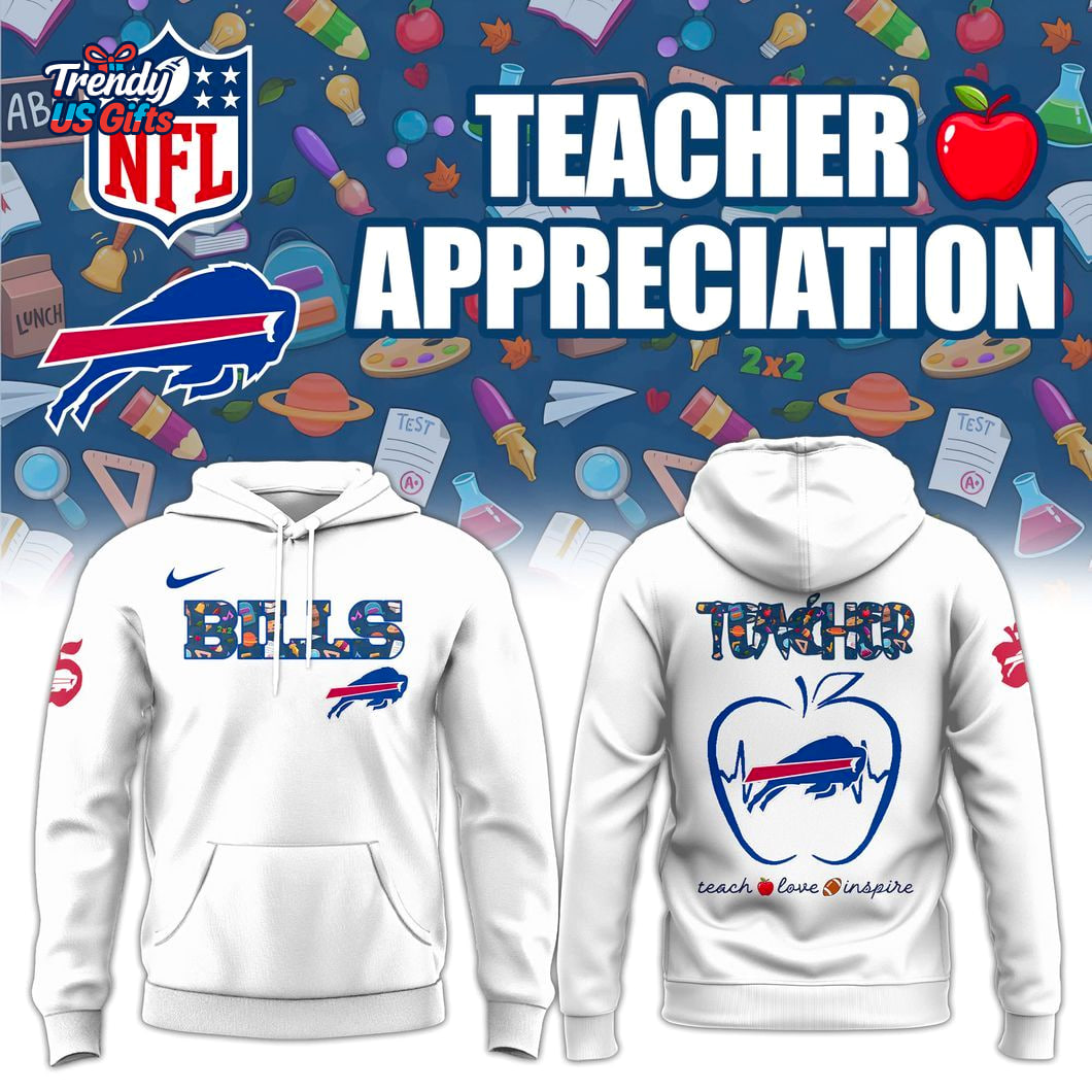 Buffalo Bills Teacher Appreciation White Hoodie Buffalo Bills Teacher Appreciation White Hoodie