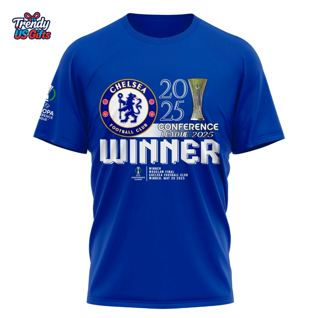 Chelsea FC 2025 Champions UEFA Conference League T-Shirt Chelsea FC 2025 Champions UEFA Conference League T-Shirt