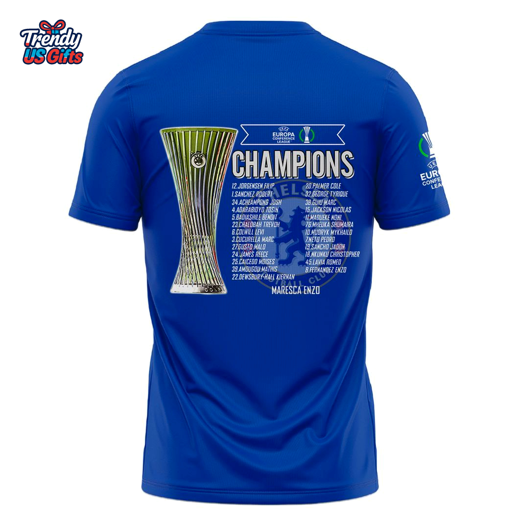 Chelsea FC 2025 Champions UEFA Conference League T-Shirt Chelsea FC 2025 Champions UEFA Conference League T-Shirt