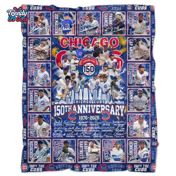 Chicago Cubs 150th Anniversary 1876-2026 Fleece Blanket