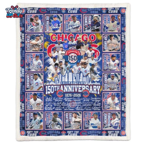 Chicago Cubs 150th Anniversary 1876-2026 Fleece Blanket
