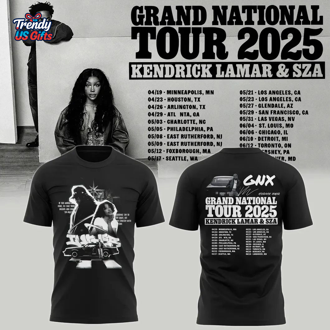 Kendrick Lamar x SZA Grand National Tour 2025 T-Shirt Kendrick Lamar x SZA Grand National Tour 2025 T-Shirt