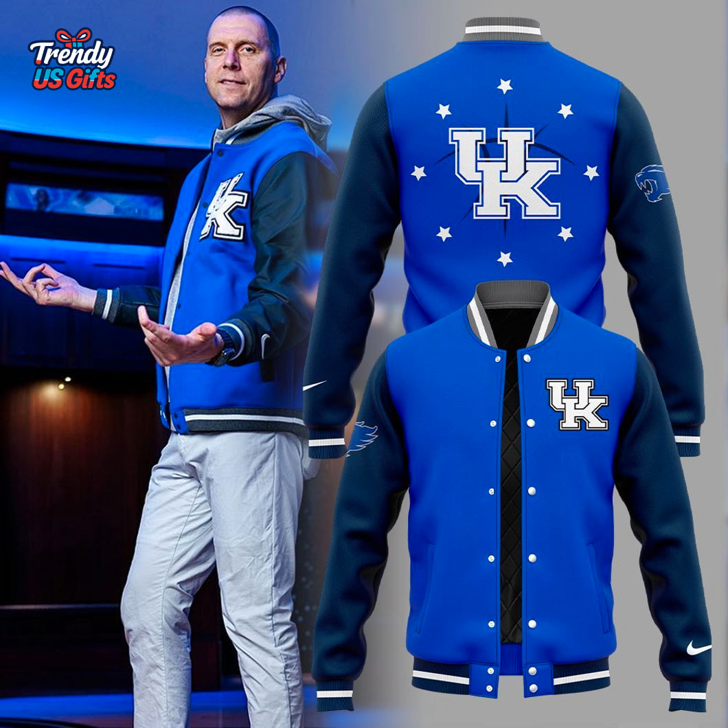 Kentucky Wildcats x Coach Mark Pope 2025 Baseball Jacket Kentucky Wildcats x Coach Mark Pope 2025 Baseball Jacket