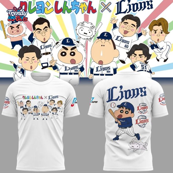 Lions Baseball Crayon Shin-chan Game 2025 T-Shirt