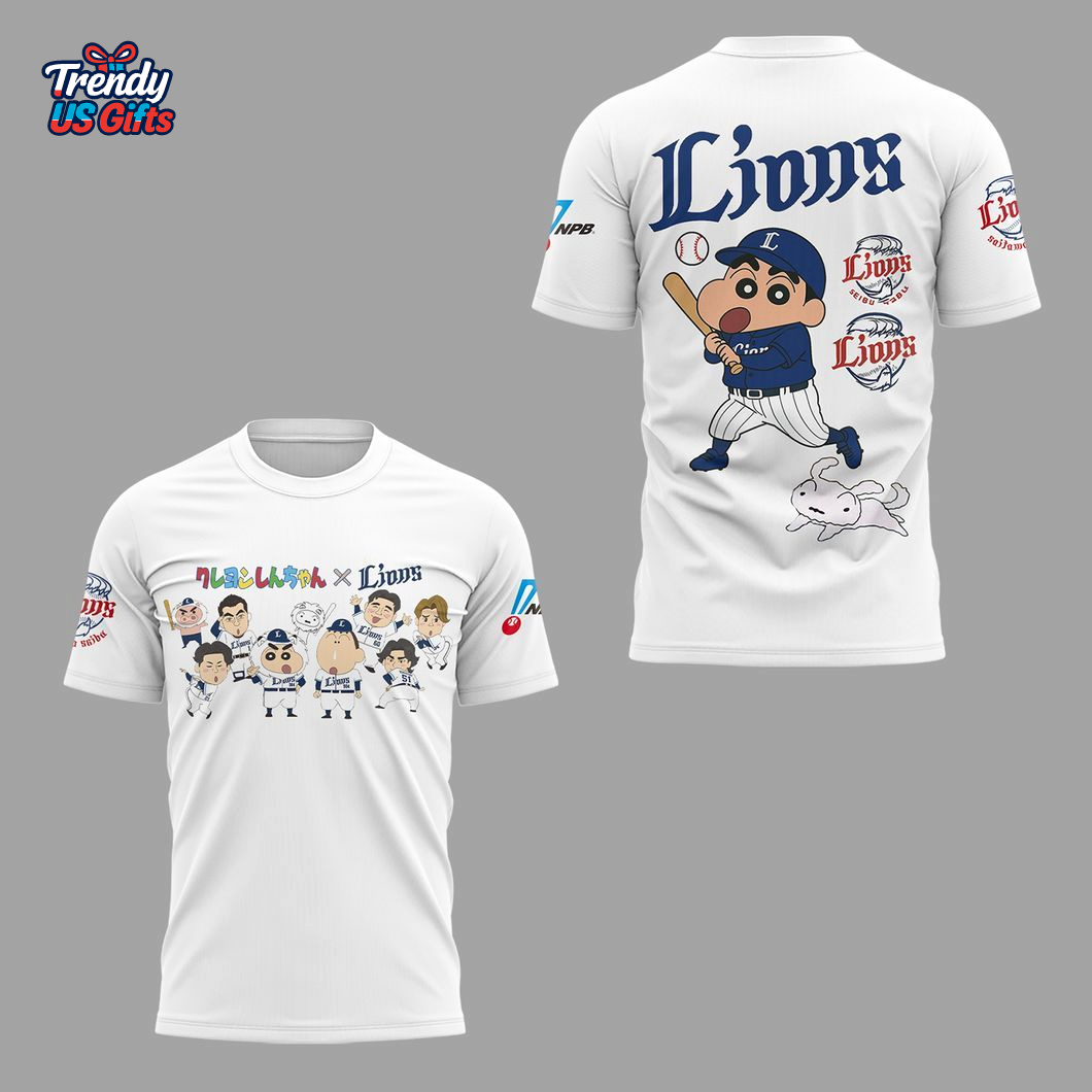 Lions Baseball Crayon Shin-chan Game 2025 T-Shirt Lions Baseball Crayon Shin-chan Game 2025 T-Shirt