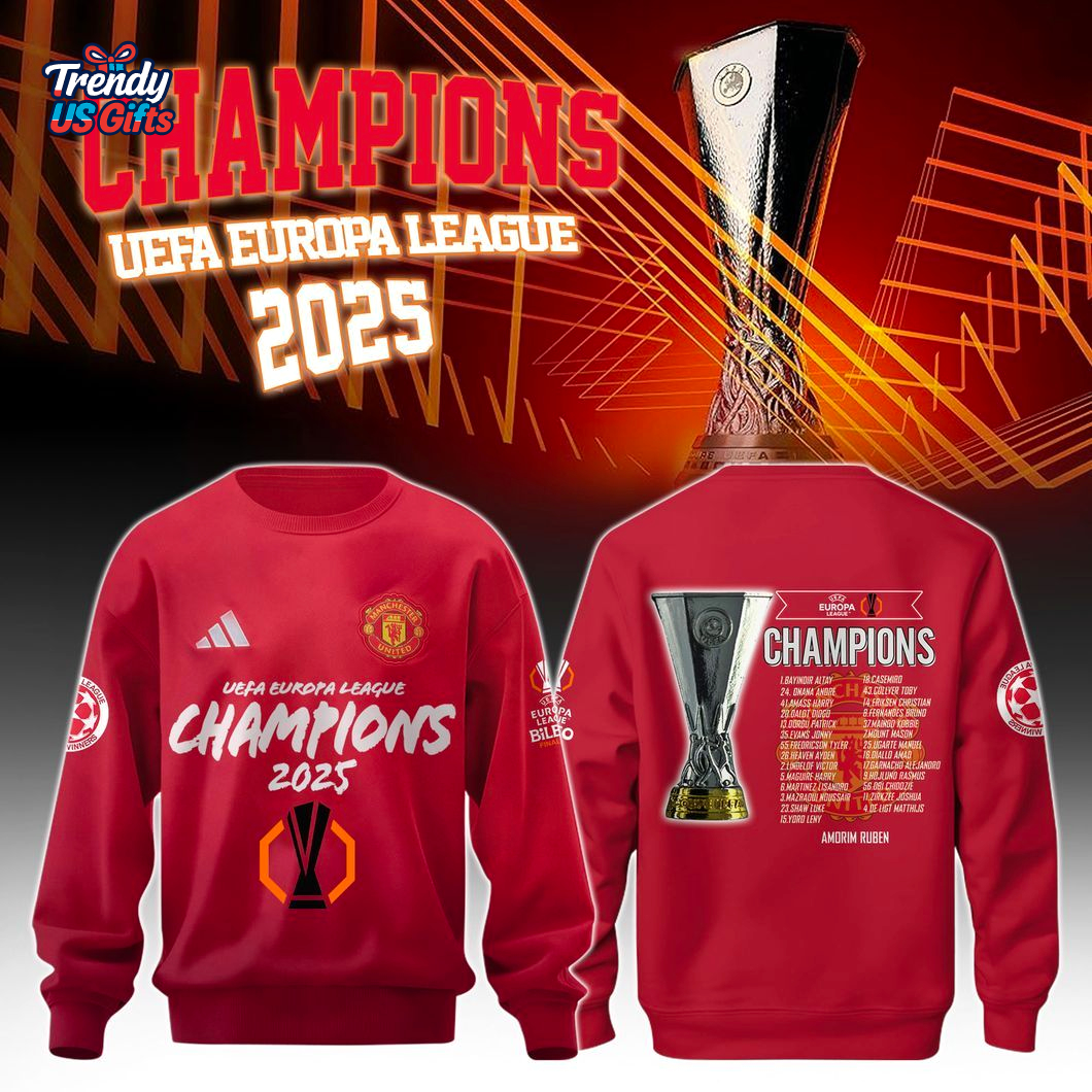 Manchester Utd Champions Europa League 2025 Red Special Sweatshirt Manchester Utd Champions Europa League 2025 Red Special Sweatshirt