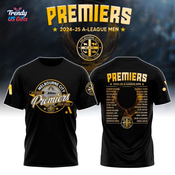 Melbourne City 2025 A League Champions Black T-Shirt