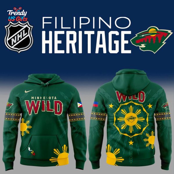 Minnesota Wild Filipino Heritage Night 2025 Special Hoodie