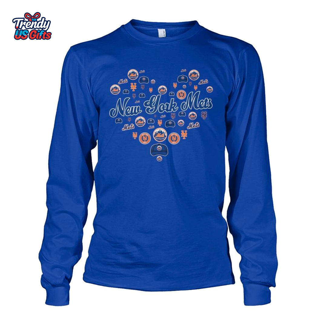 New York Mets Heart Logo Teams T-Shirt New York Mets Heart Logo Teams T-Shirt