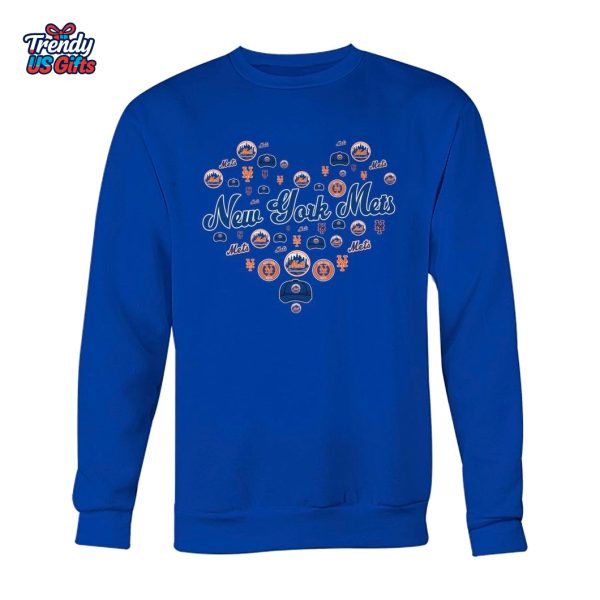 New York Mets Heart Logo Teams T-Shirt