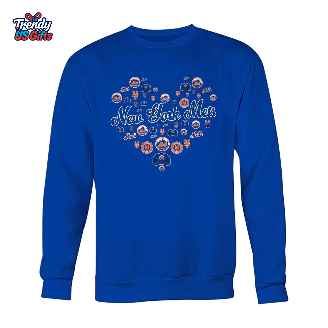New York Mets Heart Logo Teams T-Shirt New York Mets Heart Logo Teams T-Shirt