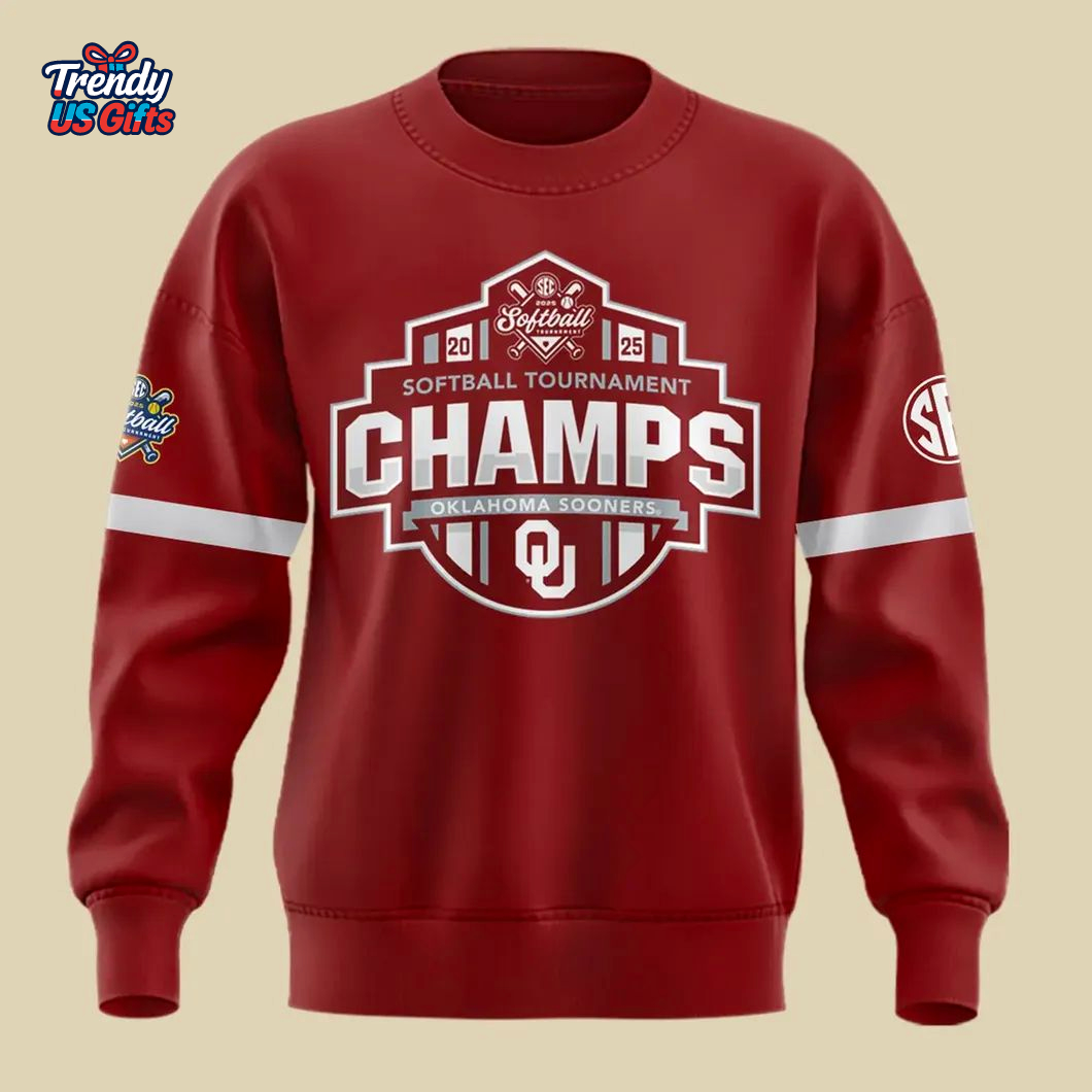 Oklahoma Sooners 2025 SEC Softball Conference Tournament Champions Sweatshirt Oklahoma Sooners 2025 SEC Softball Conference Tournament Champions Sweatshirt