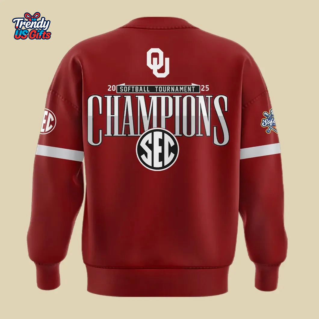Oklahoma Sooners 2025 SEC Softball Conference Tournament Champions Sweatshirt Oklahoma Sooners 2025 SEC Softball Conference Tournament Champions Sweatshirt