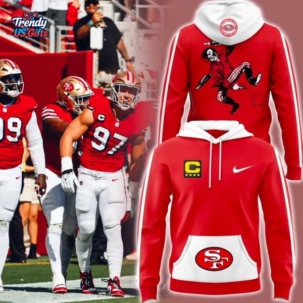 San Francisco 49ers Throwback 2025 Special Red Hoodie