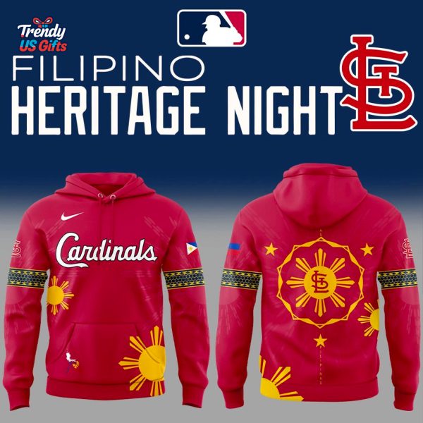 St. Louis Cardinals x Filipino Heritage Night 2025 Special Red Hoodie