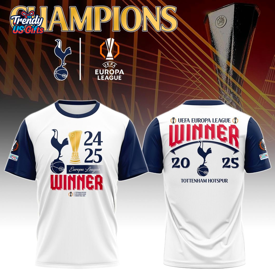 Tottenham UEFA Europa League 2025 Champions Limited Edition 3D T-Shirt Tottenham UEFA Europa League 2025 Champions Limited Edition 3D T-Shirt