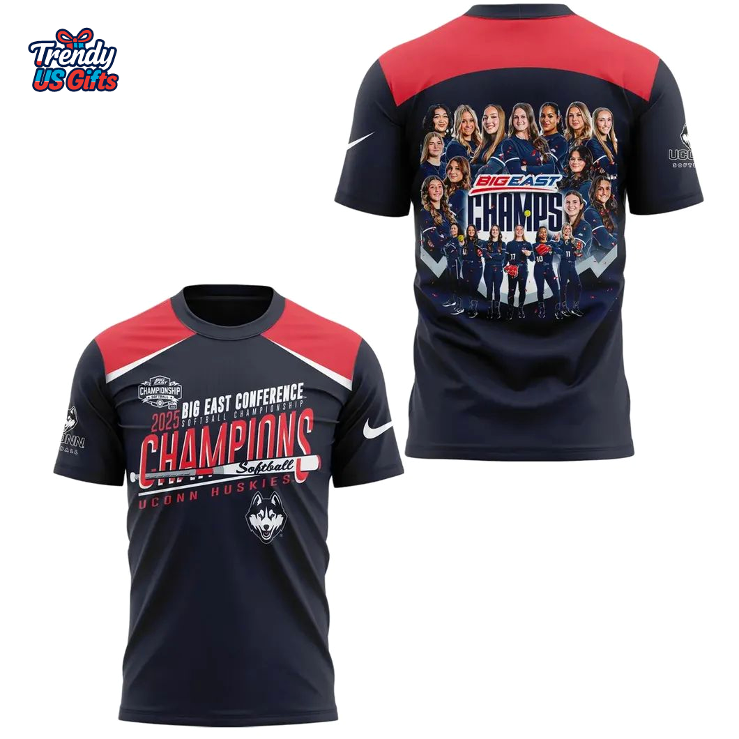 UConn Softball Big East Champions 2025 For Fans T-Shirt UConn Softball Big East Champions 2025 For Fans T-Shirt