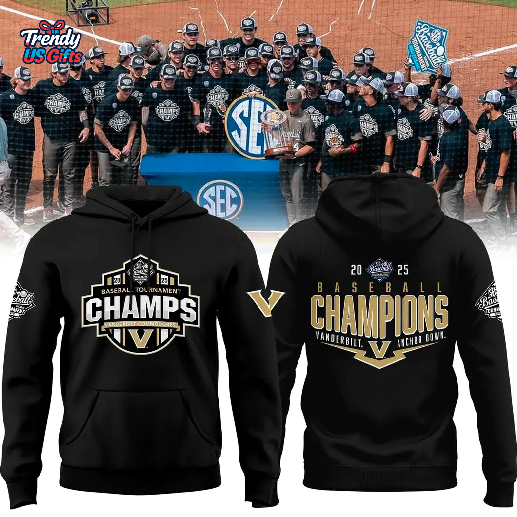 Vanderbilt Commodores 2025 SEC Baseball Champions Hoodie Vanderbilt Commodores 2025 SEC Baseball Champions Hoodie