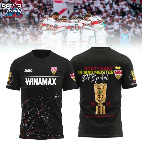 VfB Stuttgart 2025 Winners Special Black T-Shirt
