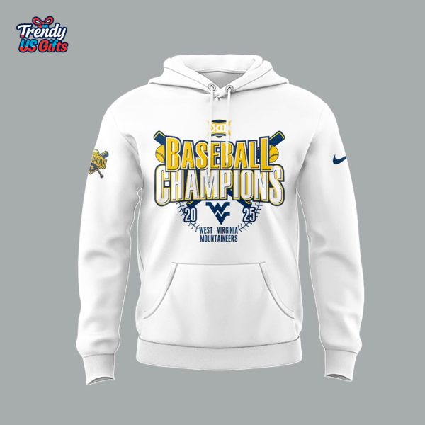 West Virginia Mountaineers WVU Big 12 Champions 2025 White Hoodie