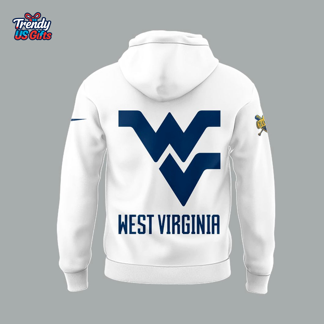 West Virginia Mountaineers WVU Big 12 Champions 2025 White Hoodie West Virginia Mountaineers WVU Big 12 Champions 2025 White Hoodie