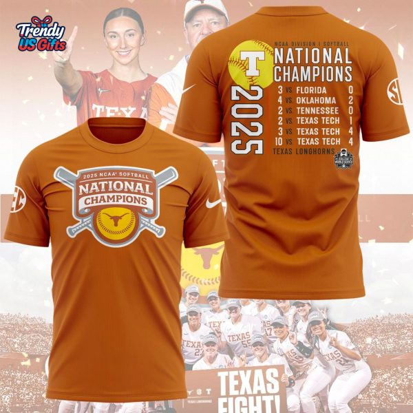 Longhorns 2025 NCAA Softball Champions T-Shirt