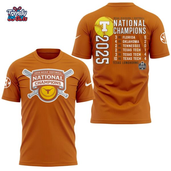 Longhorns 2025 NCAA Softball Champions T-Shirt