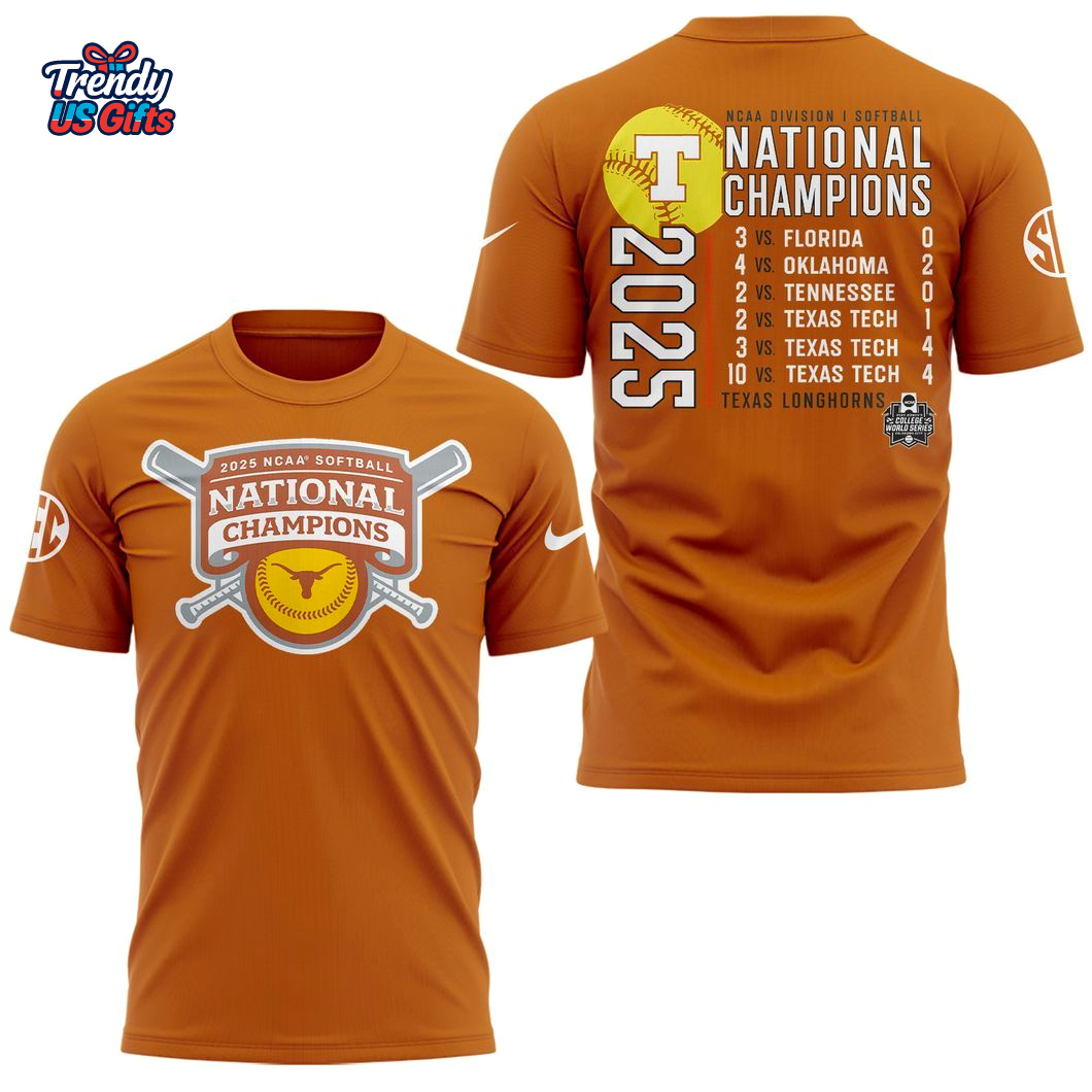 Longhorns 2025 NCAA Softball Champions T-Shirt Longhorns 2025 NCAA Softball Champions T-Shirt