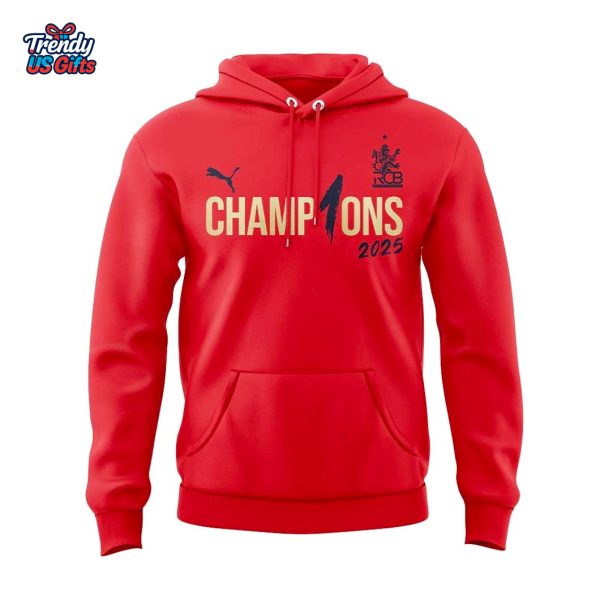 RCB 2025 Champions Tata Indian Premier League For Fans Red Hoodie