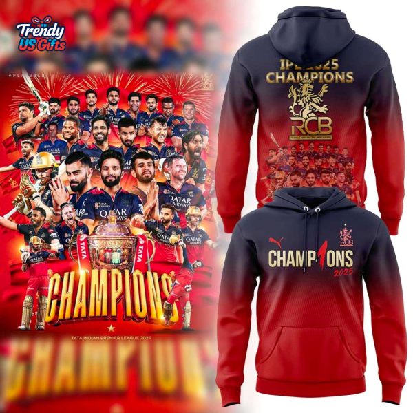 RCB Champion 2025 Tata Indian Premier League For Fans Hoodie